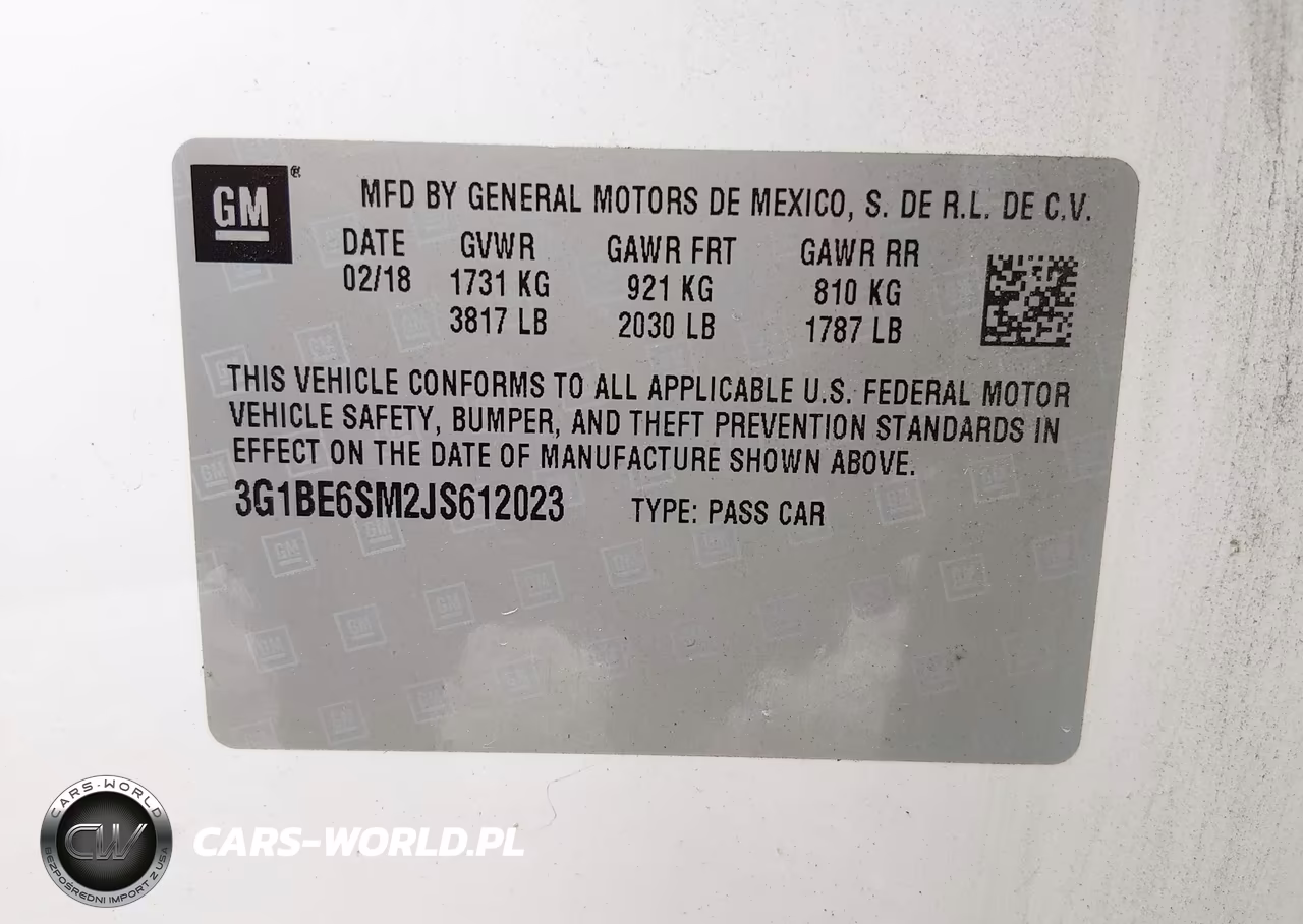 2018 Chevrolet Cruze Lt Auto VIN:3G1BE6SM2JS612023 - 9
