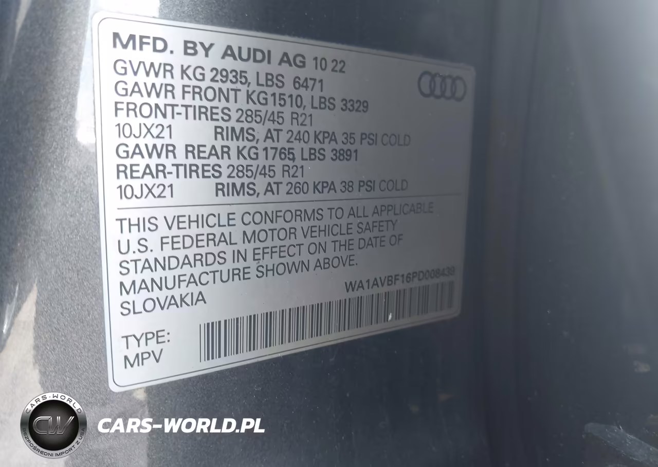 2023 Audi Q8 Premium 55 Tfsi Quattro Tiptronic VIN:WA1AVBF16PD008439 - 9