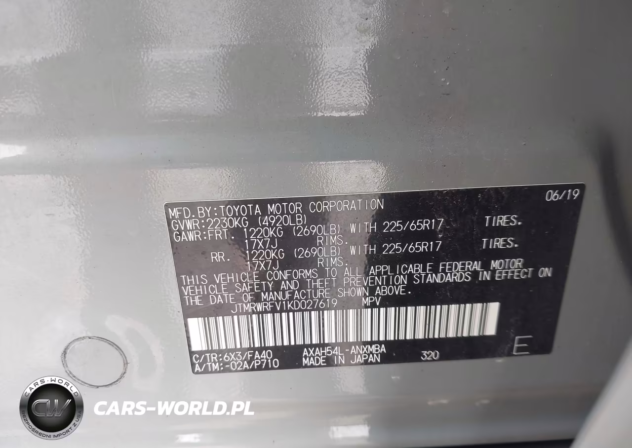 2019 Toyota Rav4 Hybrid Xle VIN:JTMRWRFV1KD027619 - 9