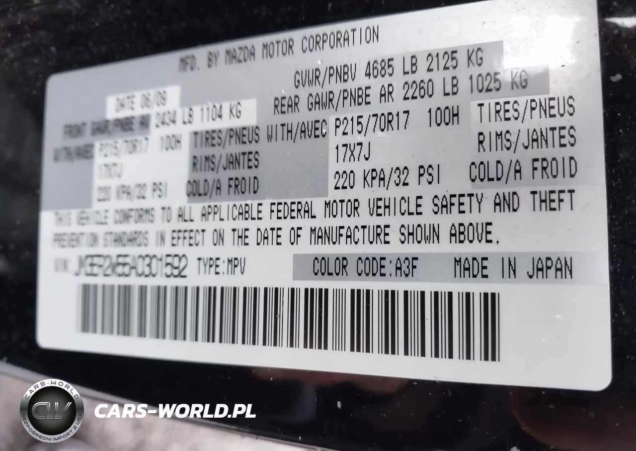 2010 Mazda Cx-7 I Sv VIN:JM3ER2W55A0301592 - 9