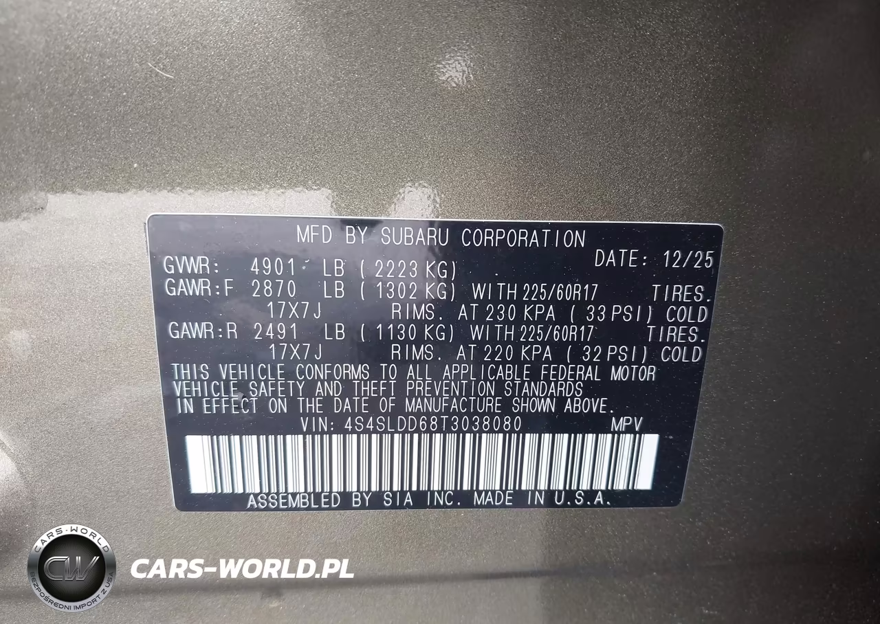 2026 Subaru Forester Premium VIN:4S4SLDD68T3038080 - 9