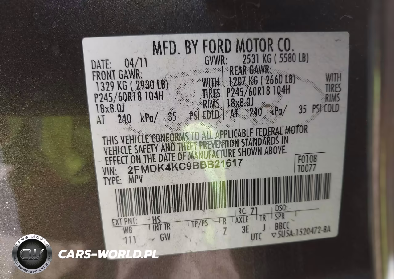 2011 Ford Edge Limited VIN:2FMDK4KC9BBB21617 - 9
