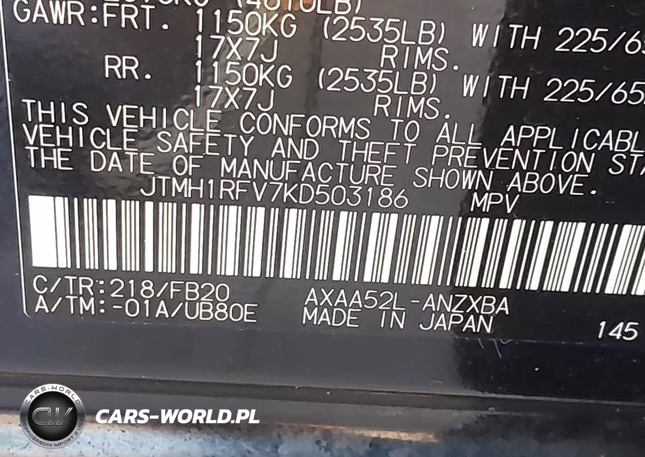 2019 Toyota Rav4 Le VIN:JTMH1RFV7KD503186 - 9