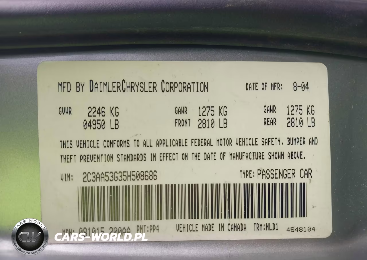 2005 Chrysler 300 Touring VIN:2C3AA53G35H508686 - 9