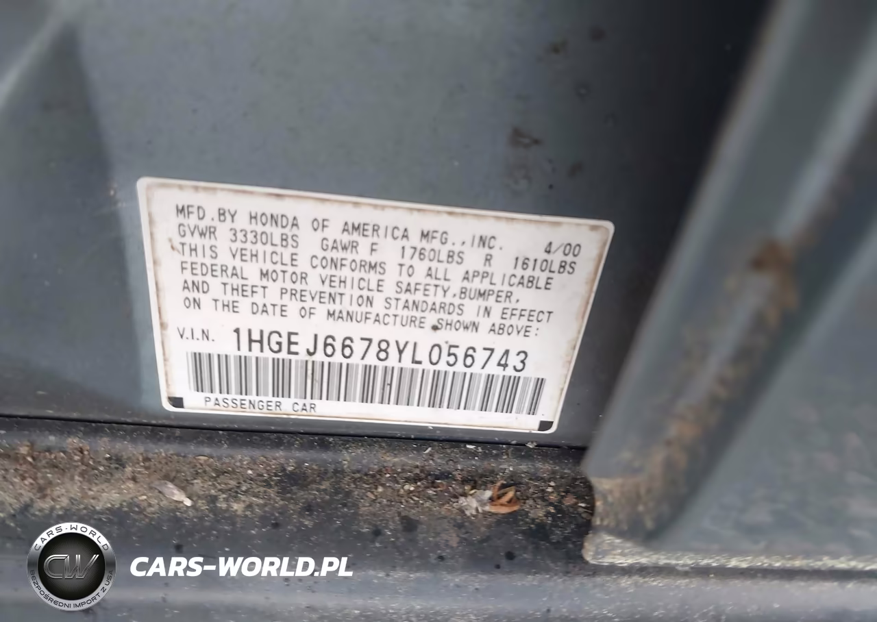 2000 Honda Civic Lx VIN:1HGEJ6678YL056743 - 9