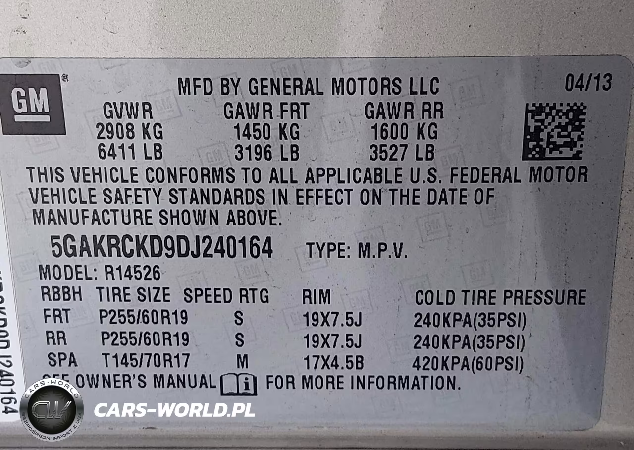 2013 Buick Enclave Leather VIN:5GAKRCKD9DJ240164 - 9