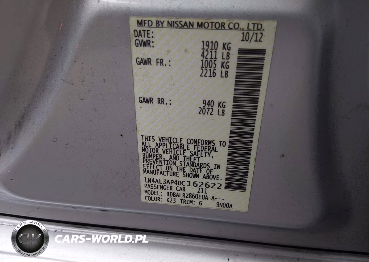 2013 Nissan Altima 2.5 S VIN:1N4AL3AP4DC162622 - 9