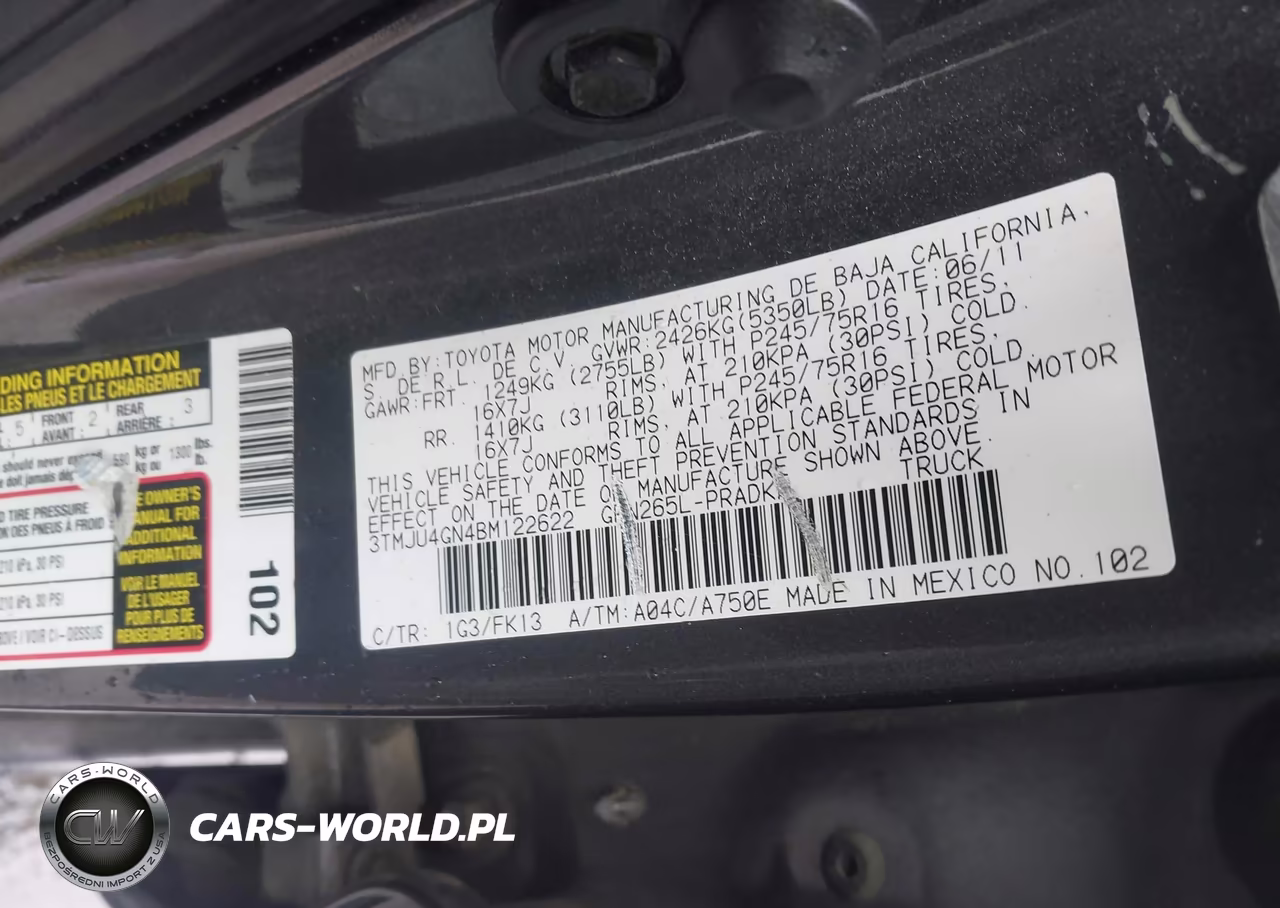 2011 Toyota Tacoma Prerunner V6 VIN:3TMJU4GN4BM122622 - 9