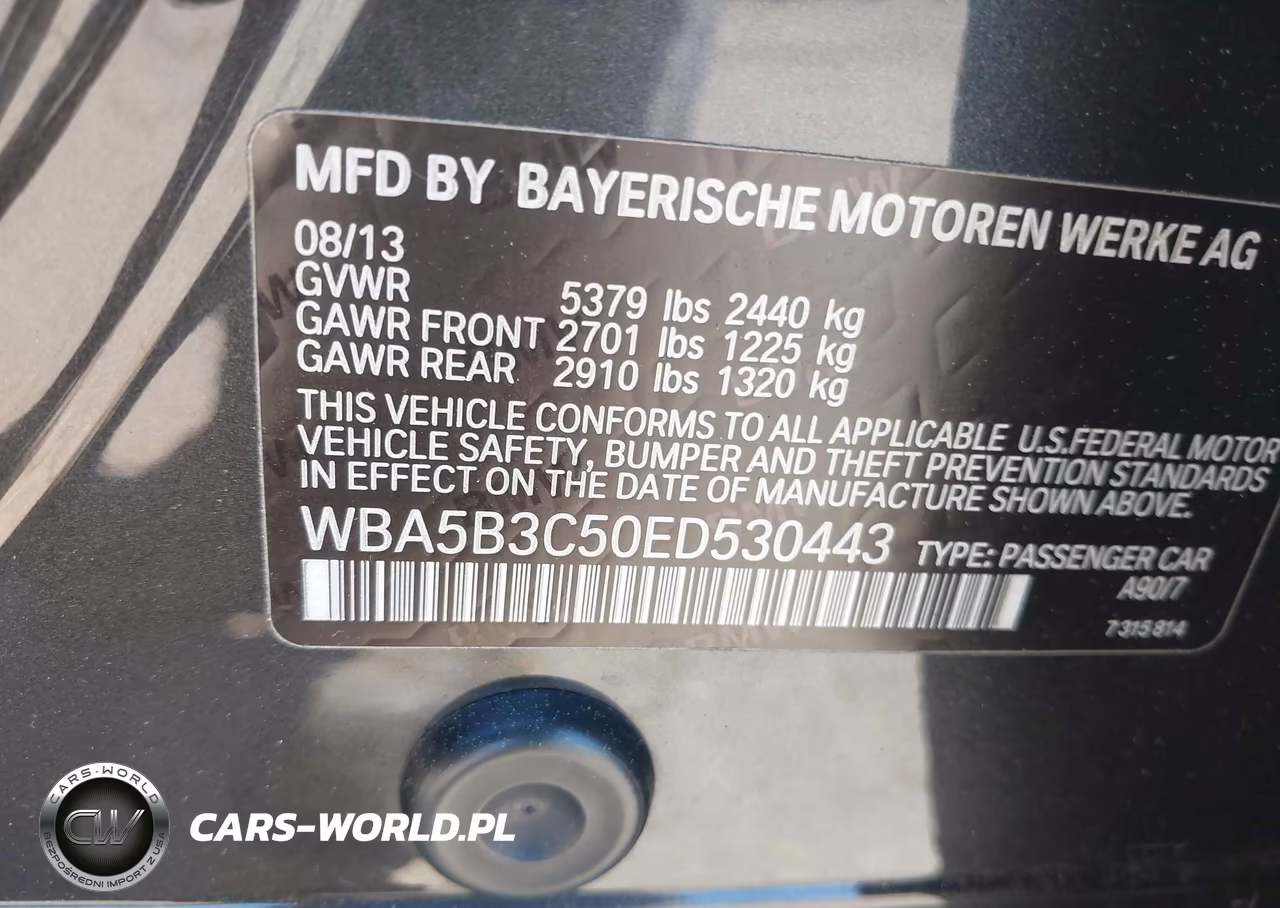 2014 BMW 535I xDrive VIN:WBA5B3C50ED530443 - 9