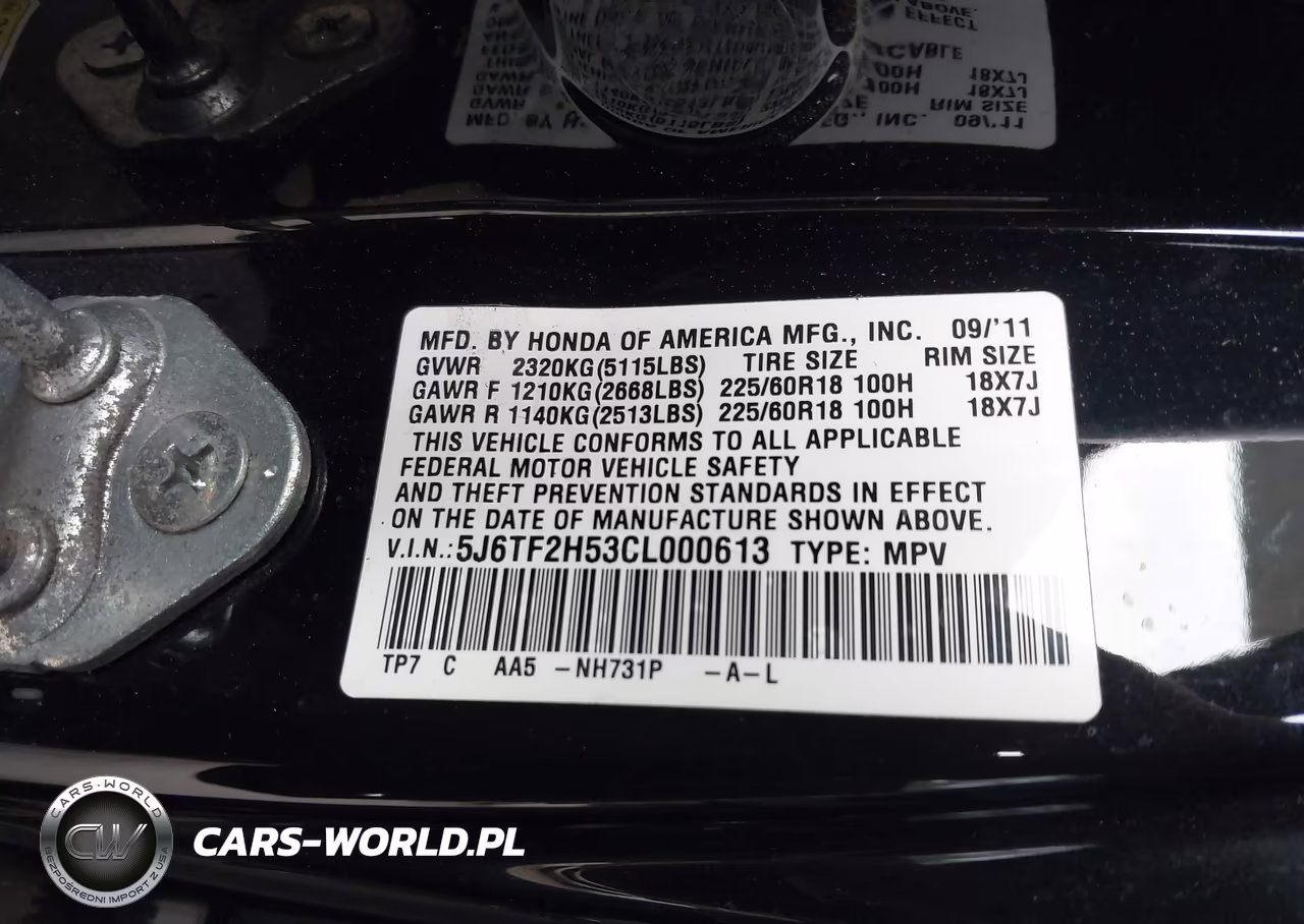 2012 Honda Crosstour Ex-L VIN:5J6TF2H53CL000613 - 9