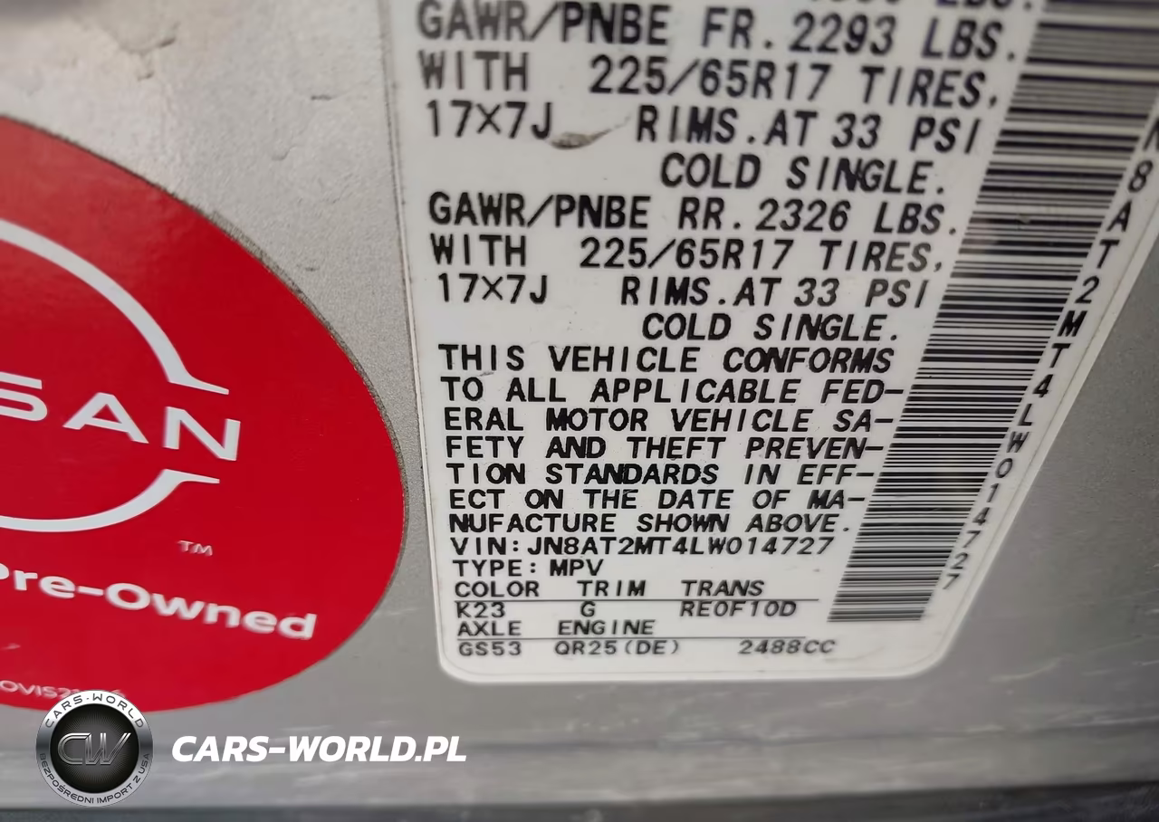 2020 Nissan Rogue Sv Fwd VIN:JN8AT2MT4LW014727 - 9