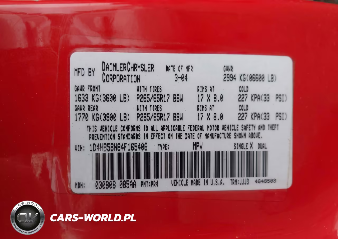 2004 Dodge Durango Limited VIN:1D4HB58N64F165406 - 9