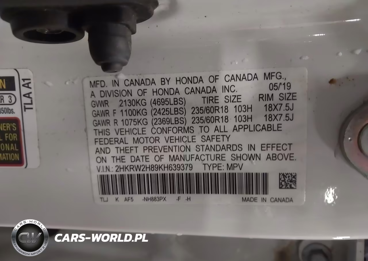 2019 Honda Cr-V Ex-L VIN:2HKRW2H89KH639379 - 9