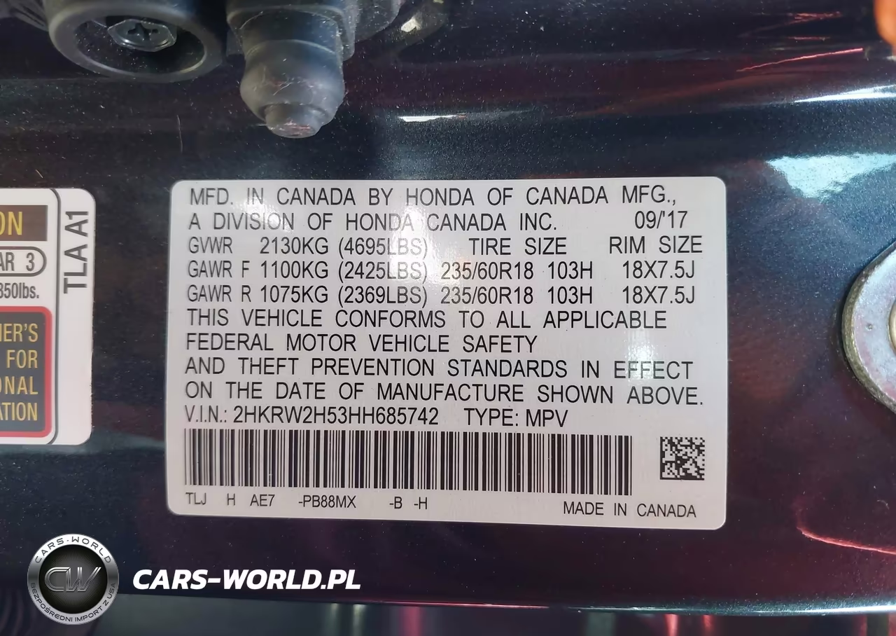2017 Honda Cr-V Ex VIN:2HKRW2H53HH685742 - 9