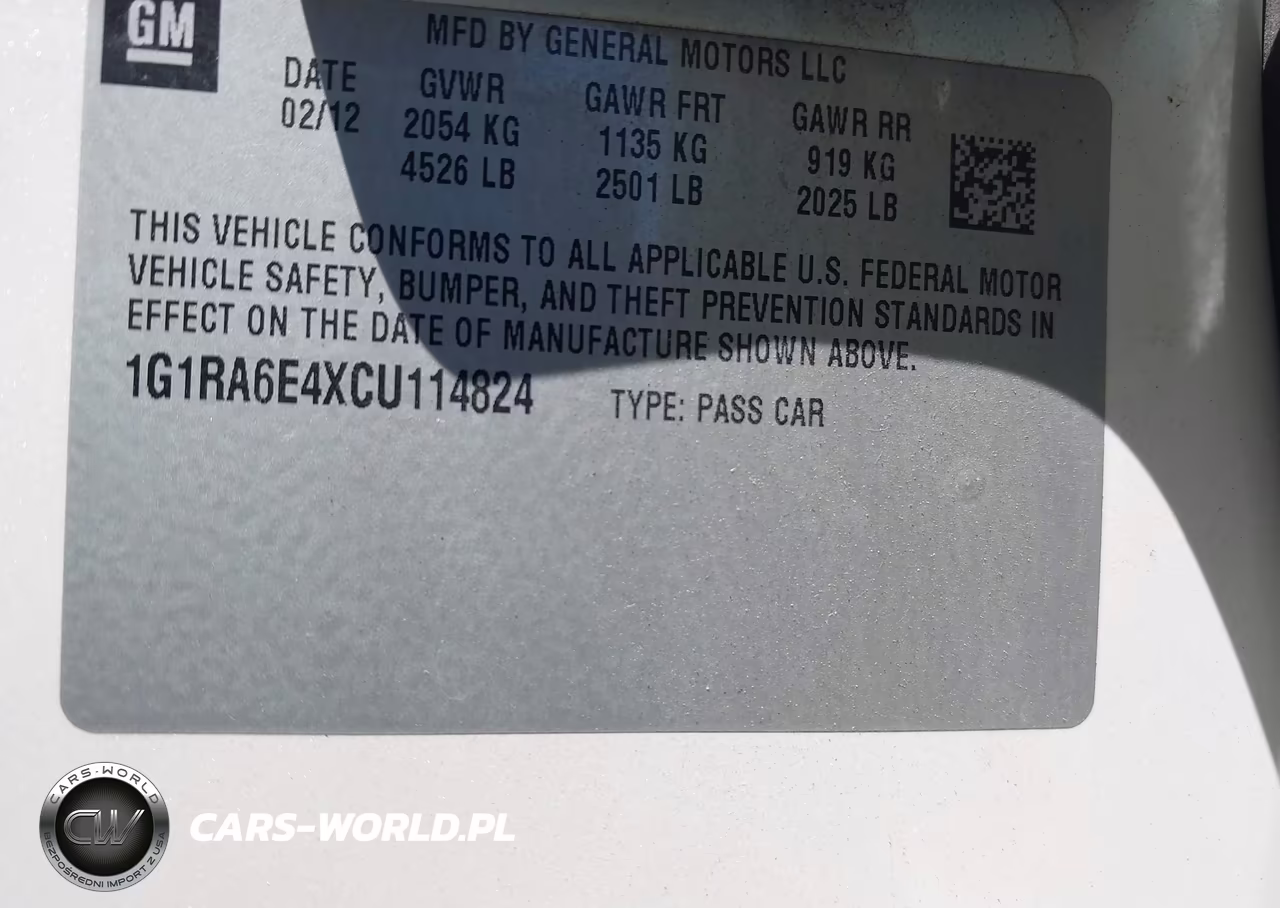 2012 Chevrolet Volt VIN:1G1RA6E4XCU114824 - 9