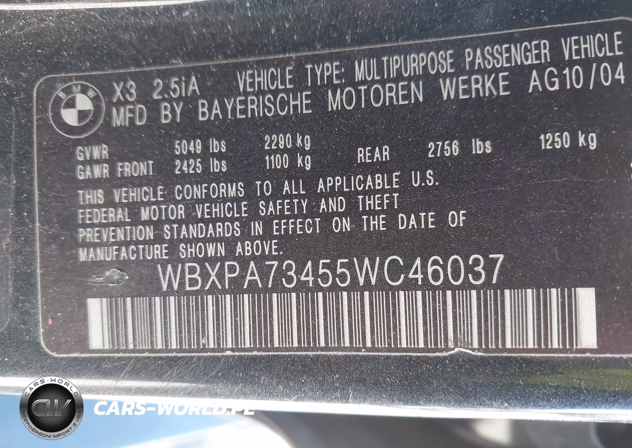2005 BMW X3 2.5I VIN:WBXPA73455WC46037 - 9