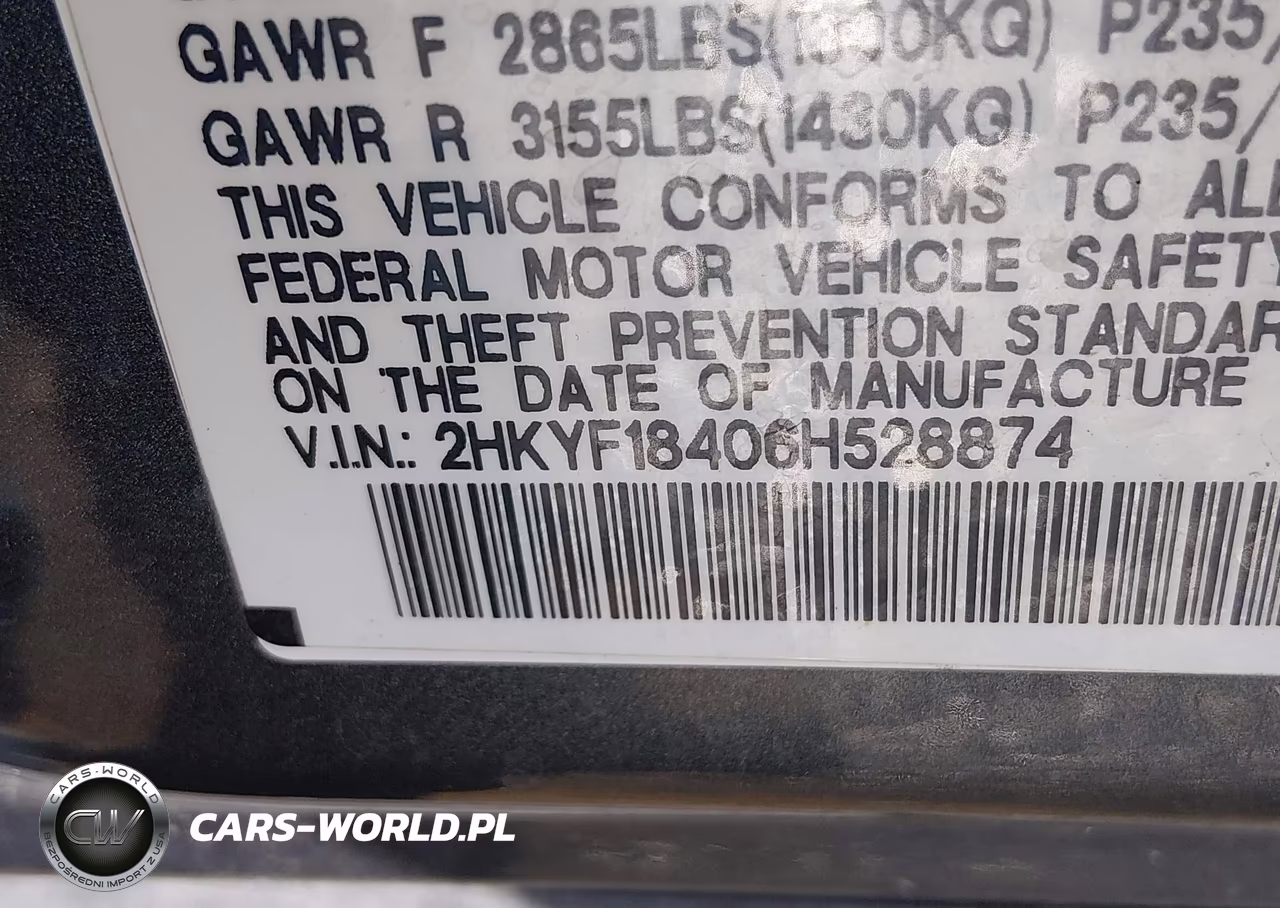 2006 Honda Pilot Ex VIN:2HKYF18406H528874 - 9
