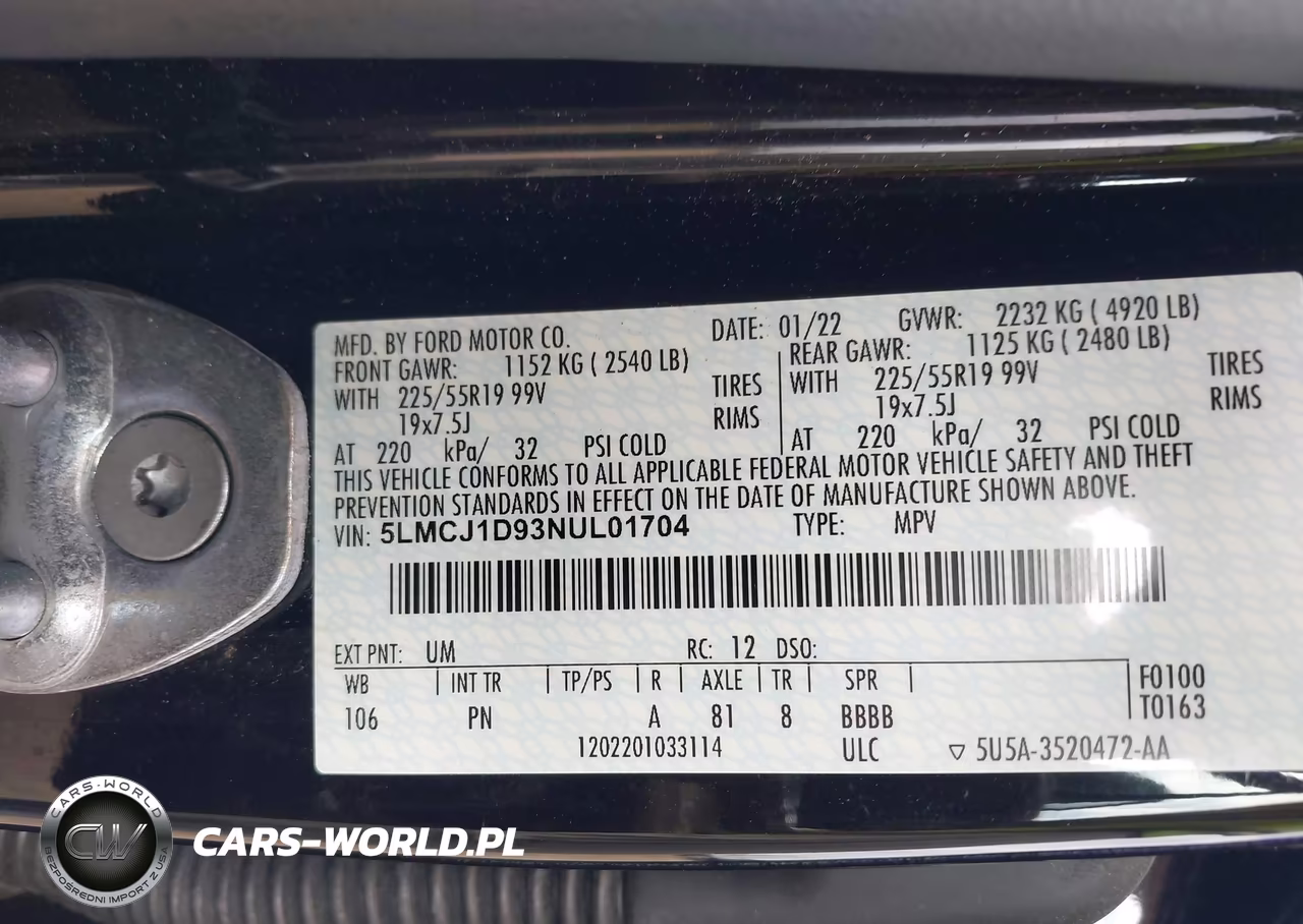 2022 Lincoln Corsair Standard VIN:5LMCJ1D93NUL01704 - 9
