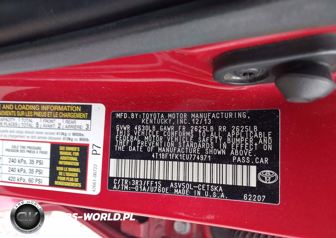 2014 Toyota Camry Se VIN:4T1BF1FK1EU774971 - 9