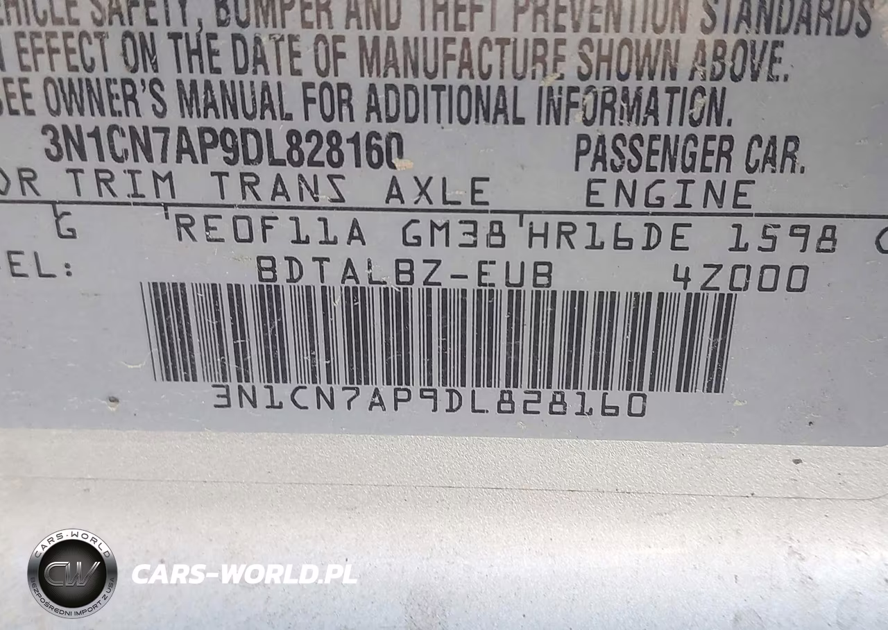 2013 Nissan Versa 1.6 Sv VIN:3N1CN7AP9DL828160 - 9