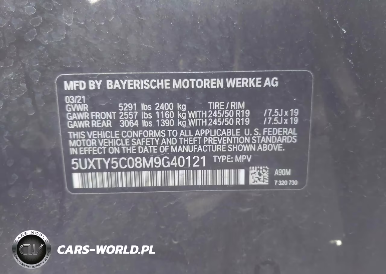 2021 BMW X3 xDrive30I VIN:5UXTY5C08M9G40121 - 9