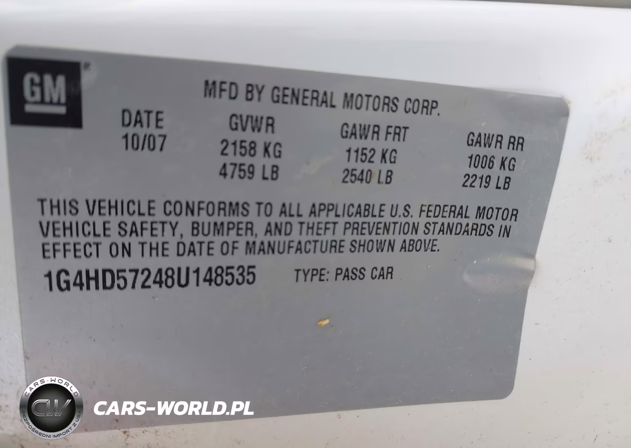 2008 Buick Lucerne Cxl VIN:1G4HD57248U148535 - 9
