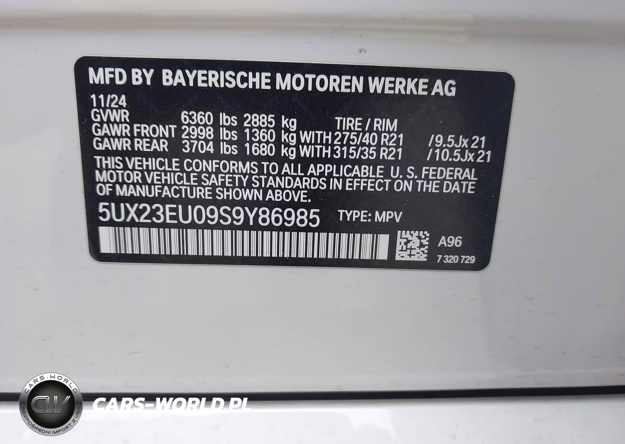 2025 BMW X5 xDrive40I VIN:5UX23EU09S9Y86985 - 9