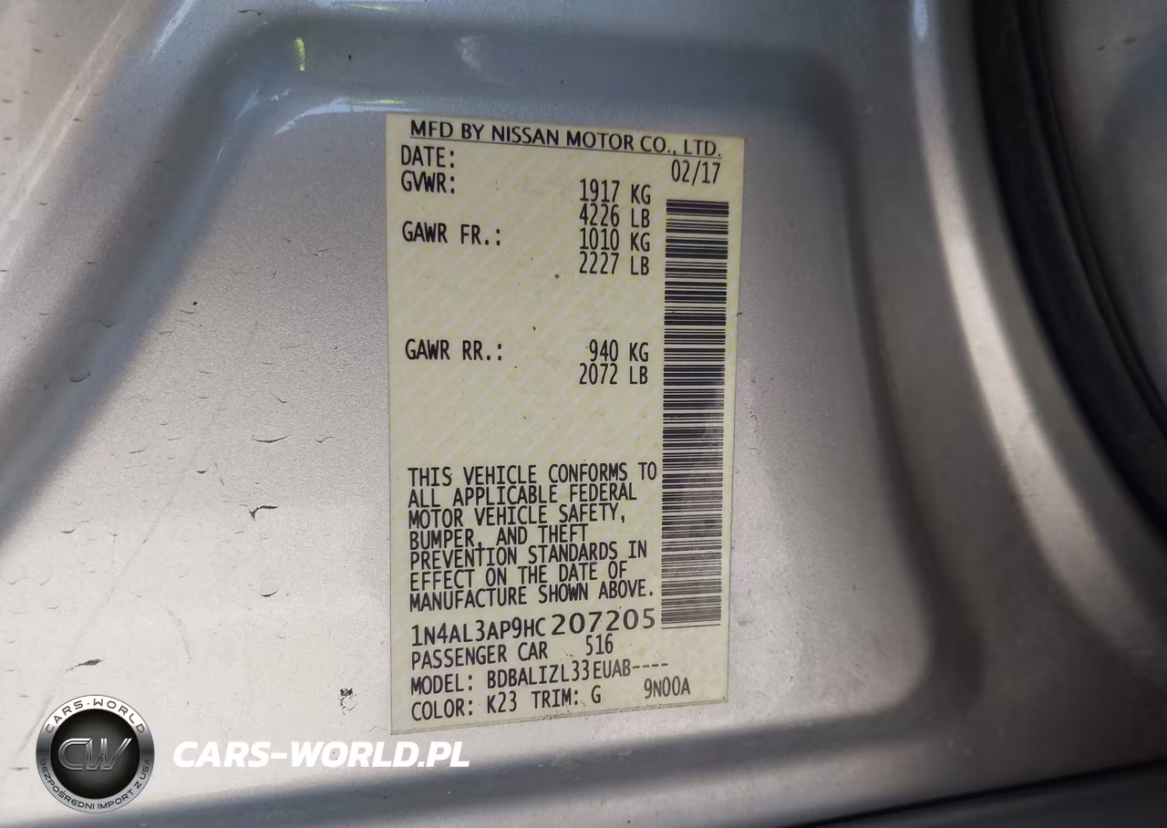 2017 Nissan Altima 2.5 Sv VIN:1N4AL3AP9HC207205 - 9
