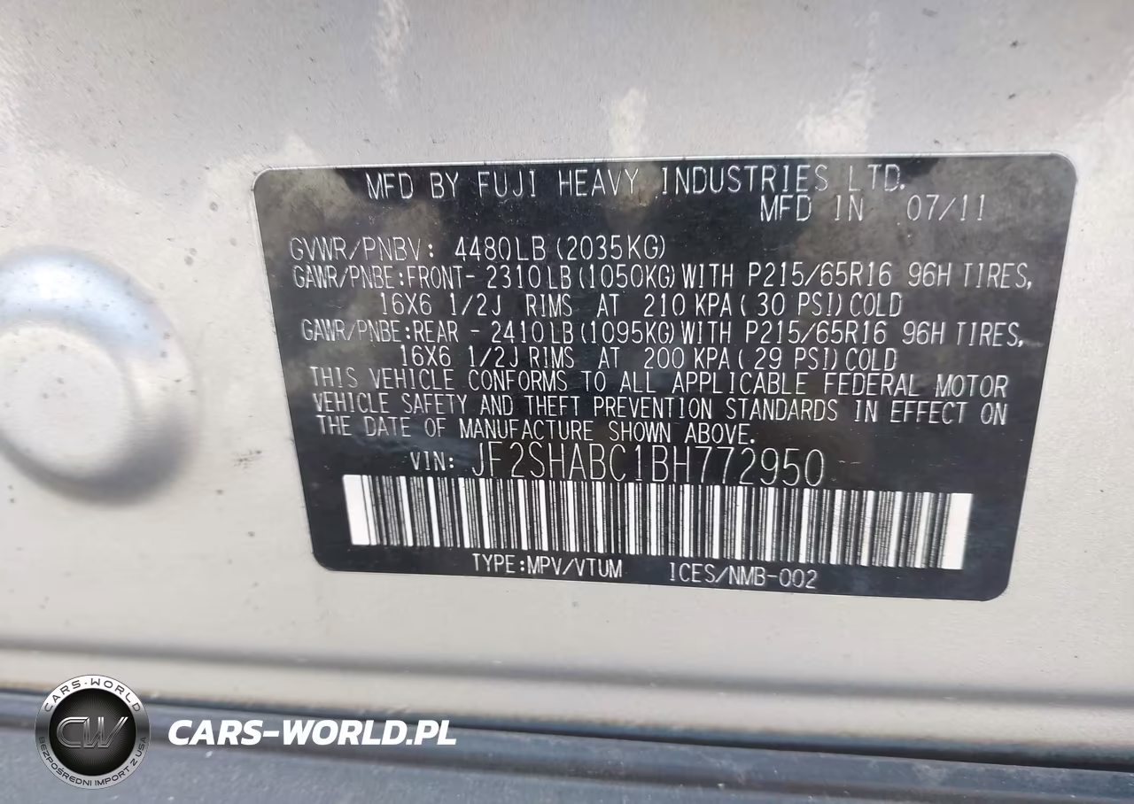 2011 Subaru Forester 2.5X VIN:JF2SHABC1BH772950 - 9