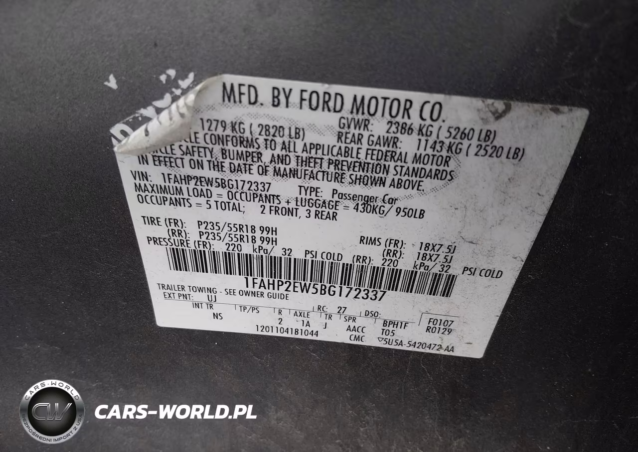 2011 Ford Taurus Sel VIN:1FAHP2EW5BG172337 - 9