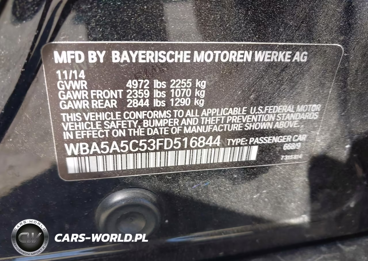 2015 BMW 528I VIN:WBA5A5C53FD516844 - 9