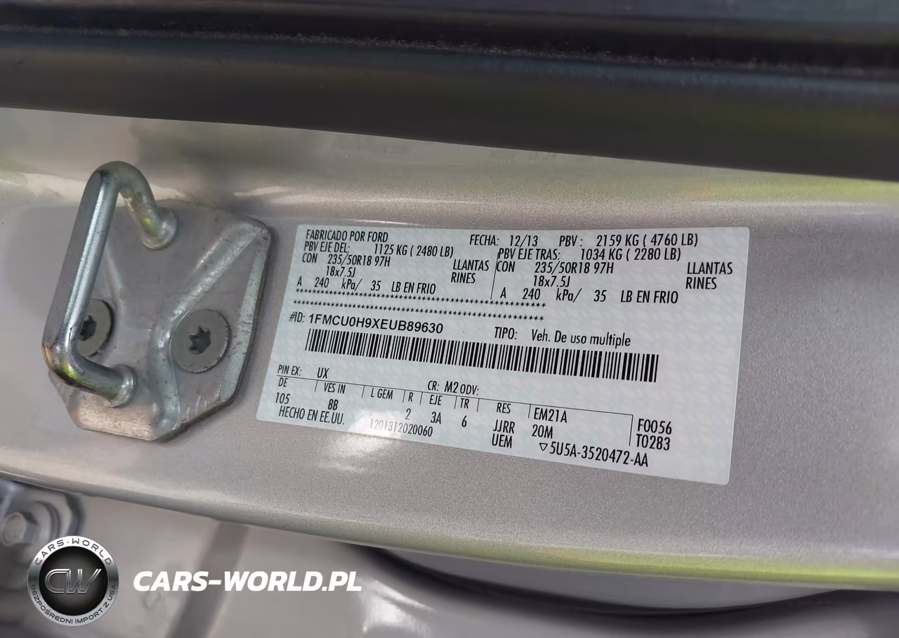 2014 Ford Escape Sel VIN:1FMCU0H9XEUB89630 - 9