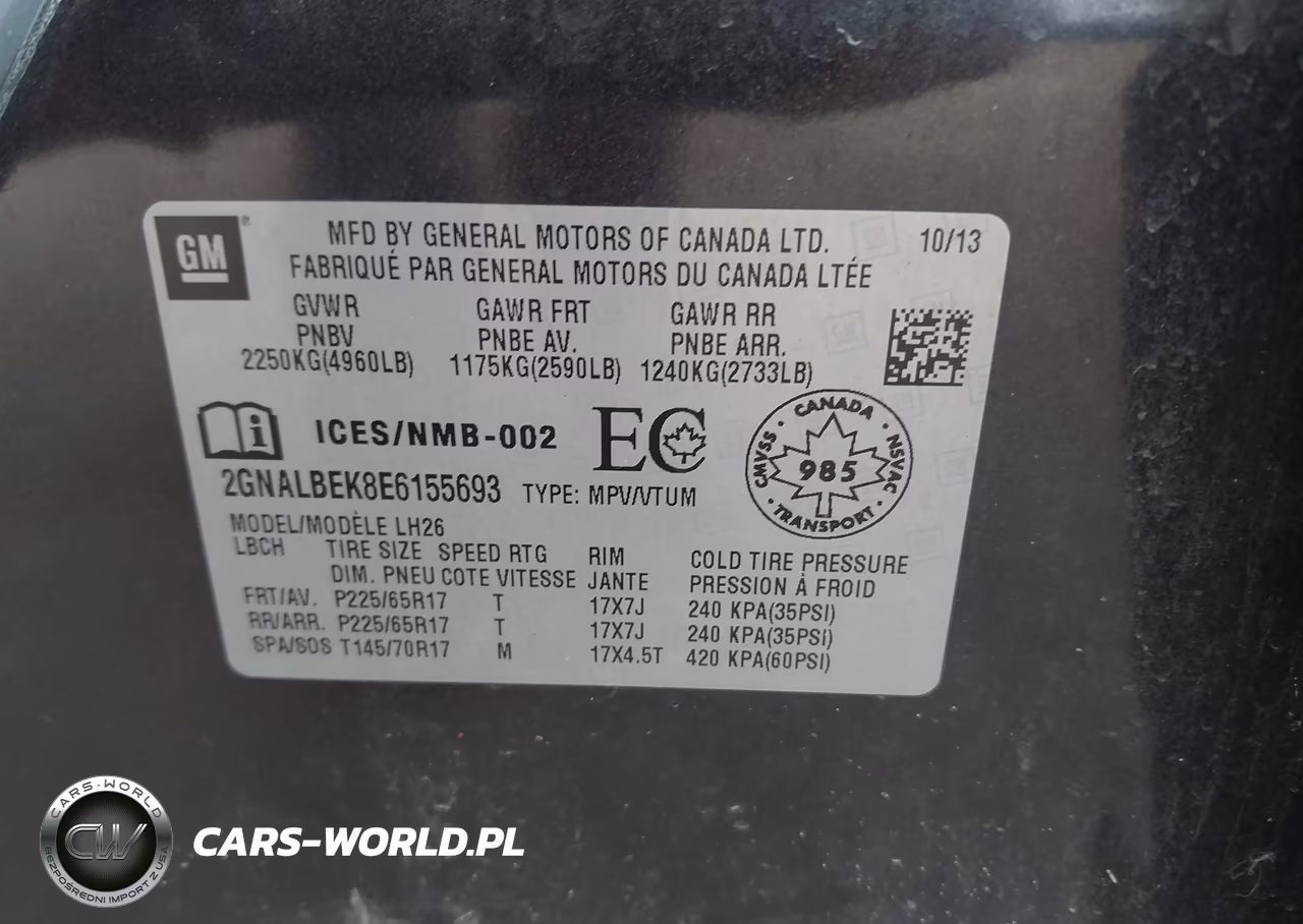 2014 Chevrolet Equinox 1Lt VIN:2GNALBEK8E6155693 - 9