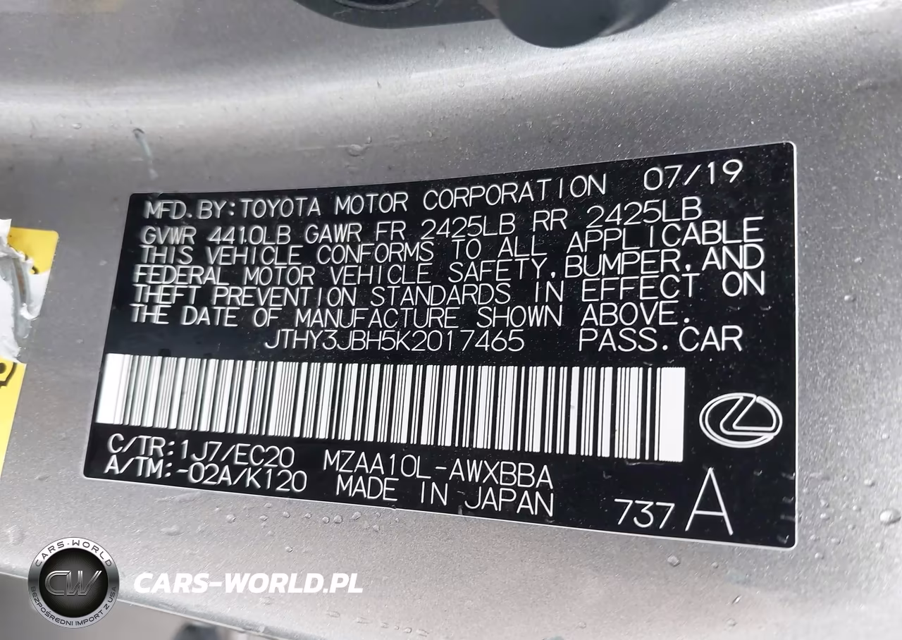 2019 Lexus Ux 200 VIN:JTHY3JBH5K2017465 - 9