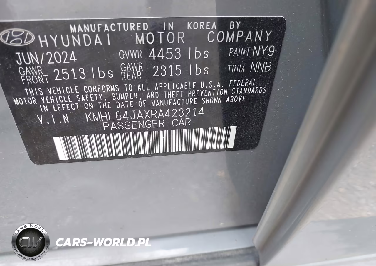 2024 Hyundai Sonata Sel VIN:KMHL64JAXRA423214 - 9