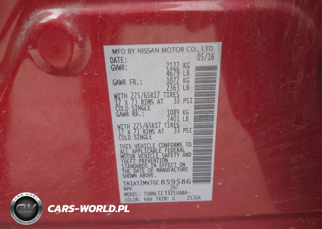 2016 Nissan Rogue Sv VIN:5N1AT2MV7GC859586 - 9