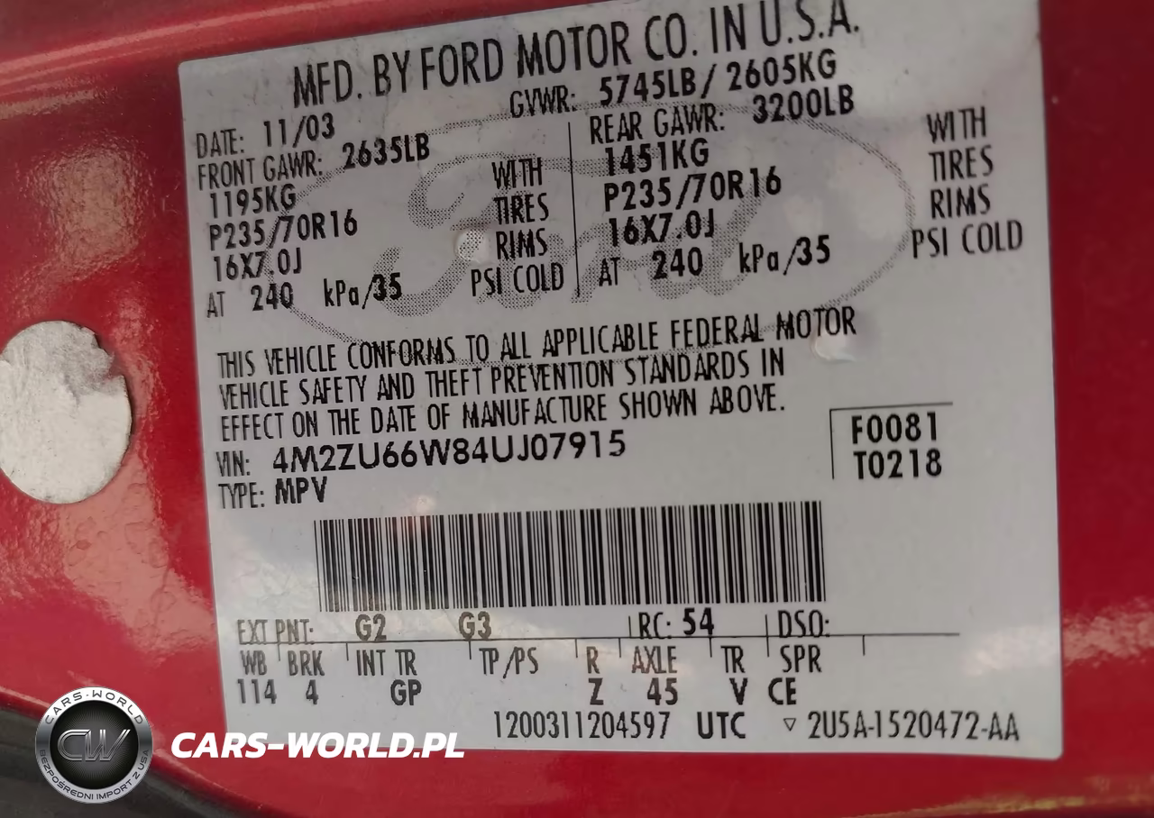 2004 Mercury Mountaineer VIN:4M2ZU66W84UJ07915 - 9
