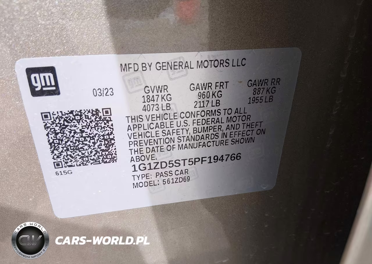 2023 Chevrolet Malibu Fwd 1Lt VIN:1G1ZD5ST5PF194766 - 9
