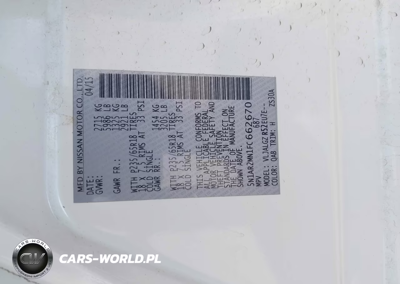 2015 Nissan Pathfinder Sl VIN:5N1AR2MN1FC662670 - 9
