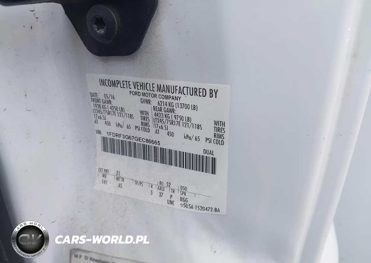 2016 Ford F-350 Chassis Xl VIN:1FDRF3G67GEC86665 - 9