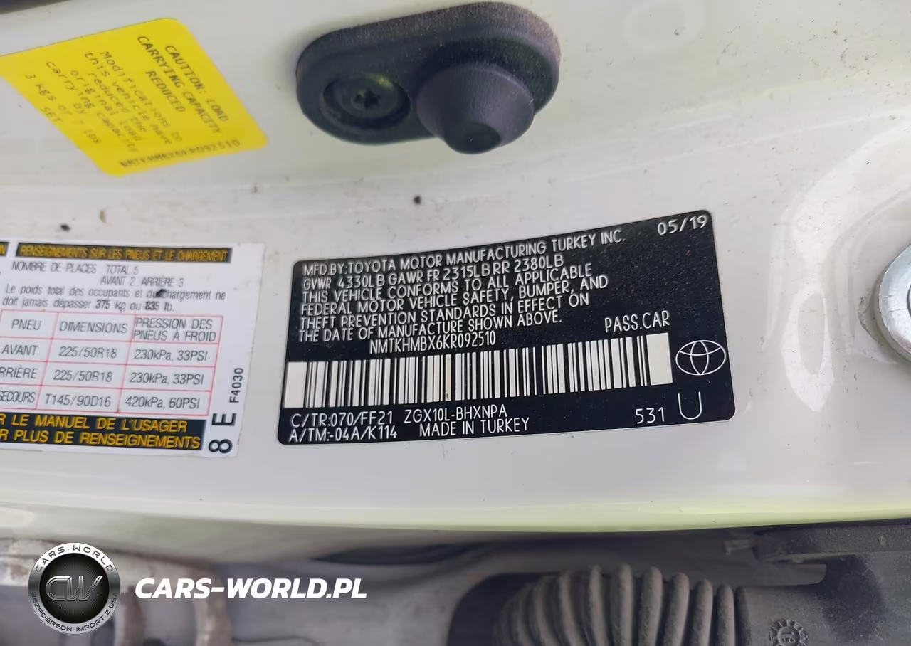 2019 Toyota C-Hr Xle VIN:NMTKHMBX6KR092510 - 9