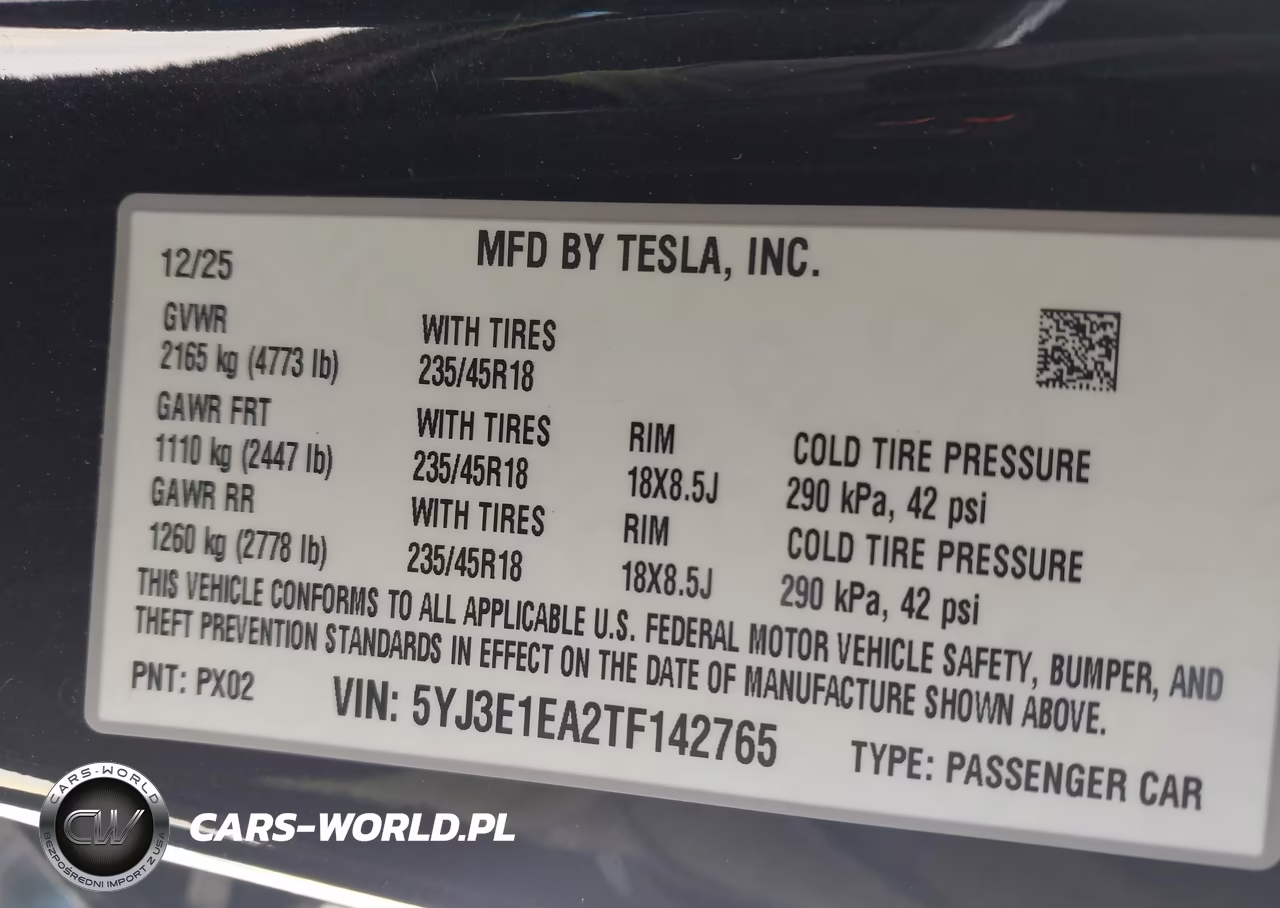 2026 Tesla Model 3 Premium Rear-Wheel Drive-Rear-Wheel Drive VIN:5YJ3E1EA2TF142765 - 9