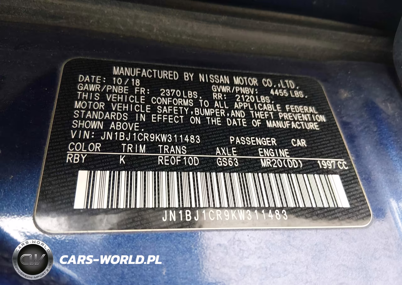 2019 Nissan Rogue Sport Sv VIN:JN1BJ1CR9KW311483 - 9