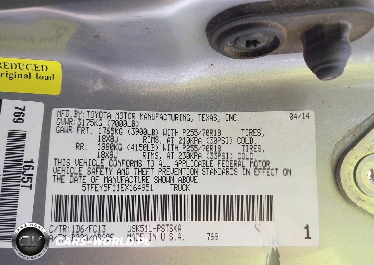 2014 Toyota Tundra Sr5 5.7L V8 VIN:5TFEY5F11EX164951 - 9