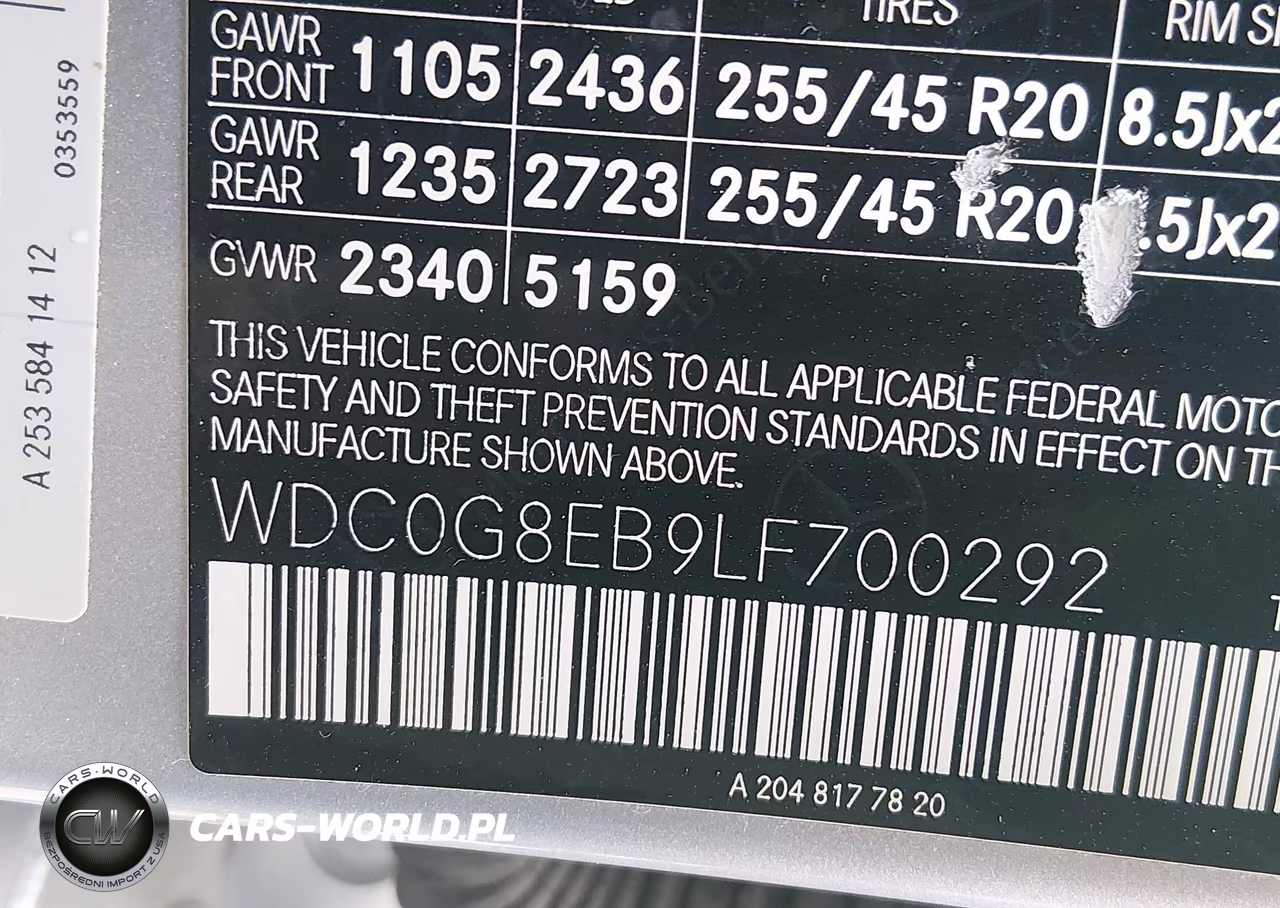 2020 Mercedes-Benz Glc 300 4Matic VIN:WDC0G8EB9LF700292 - 9