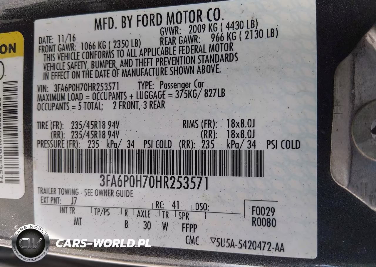 2017 Ford Fusion Se VIN:3FA6P0H70HR253571 - 9