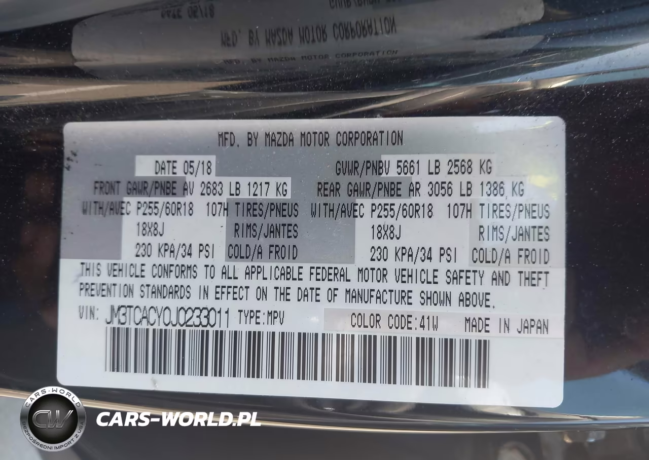 2018 Mazda Cx-9 Touring VIN:JM3TCACY0J0233011 - 9