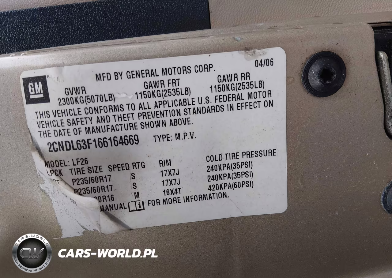 2006 Chevrolet Equinox Lt VIN:2CNDL63F166164669 - 9