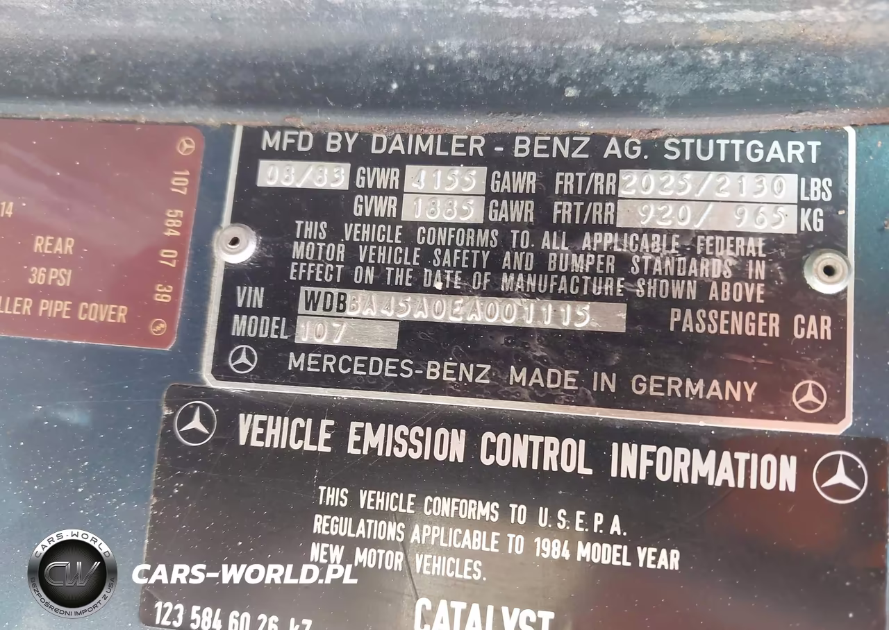 1984 Mercedes-Benz 380 Sl VIN:WDBBA45A0EA001115 - 9