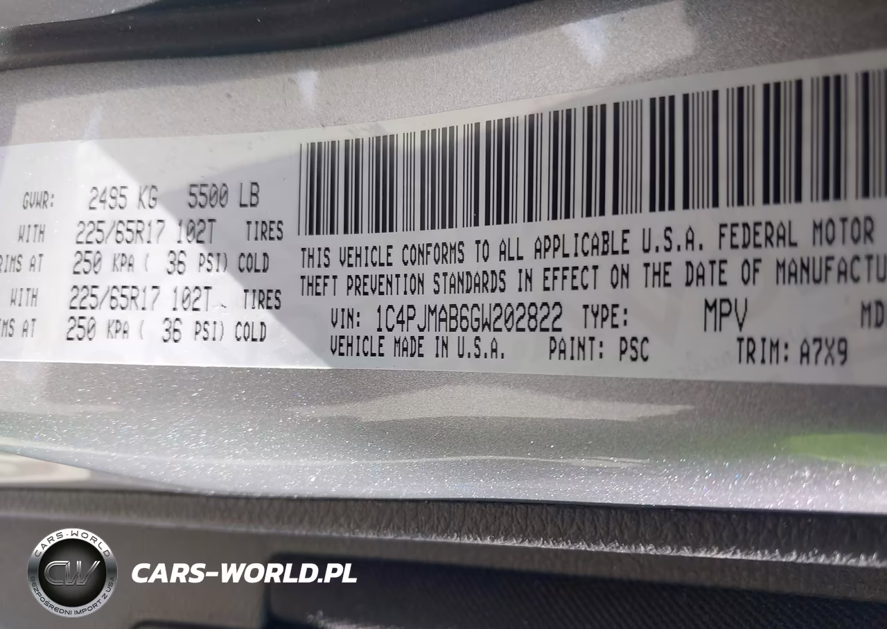 2016 Jeep Cherokee Sport VIN:1C4PJMAB6GW202822 - 9